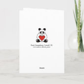 Panda mit Herzgeburt Karte (Rückseite)