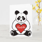 Panda mit Herzgeburt Karte (Gelbe Blume)