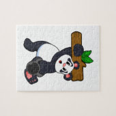 Panda mit Holz bei Krafttraining Puzzle (Horizontal)