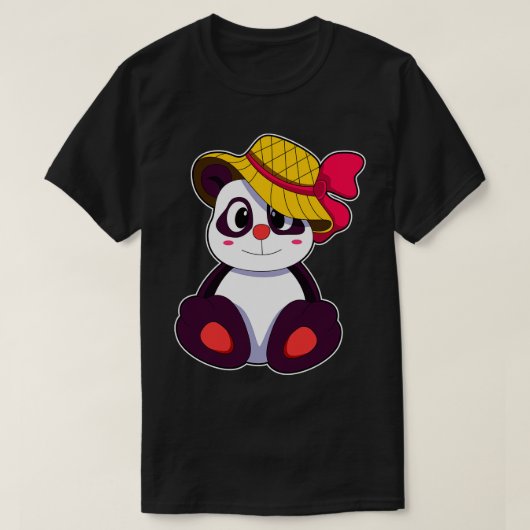 Panda mit Hut T-Shirt (Design vorne)