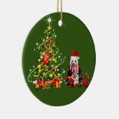 Panda mit Hutschnupfen Weihnachten Keramik Ornament (Rechts)