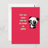 Panda mit inspirierendem Zitat Postkarte (Vorne/Hinten)