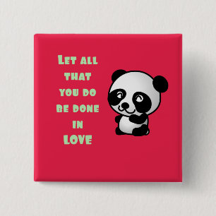 Panda mit inspirierendem Zitat zur Liebe Button