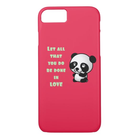 Panda mit inspirierendem Zitat zur Liebe Case-Mate iPhone Hülle (Rückseite)