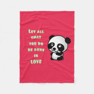 Panda mit inspirierendem Zitat zur Liebe Fleecedecke