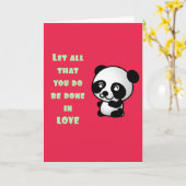Panda mit inspirierendem Zitat zur Liebe Karte (Gelbe Blume)