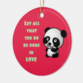 Panda mit inspirierendem Zitat zur Liebe Keramikornament (Links)