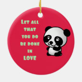 Panda mit inspirierendem Zitat zur Liebe Keramikornament (Hinten)