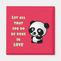 Panda mit inspirierendem Zitat zur Liebe
