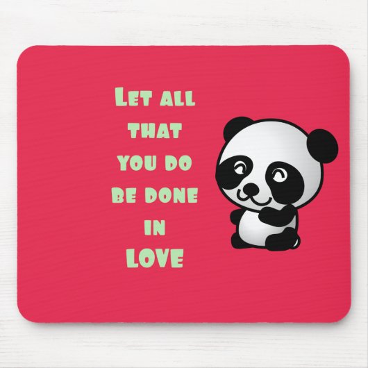 Panda mit inspirierendem Zitat zur Liebe Mousepad (Vorne)