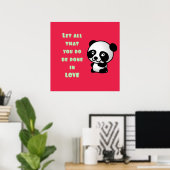 Panda mit inspirierendem Zitat zur Liebe Poster (Heimbüro)