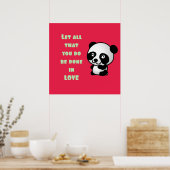 Panda mit inspirierendem Zitat zur Liebe Poster (Küche)