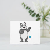 Panda mit Jo-Jo Postkarte (Stehend Vorderseite)