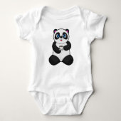 Panda mit Kaffee-Cup Baby Strampler (Vorderseite)