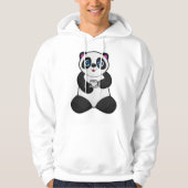 Panda mit Kaffee-Cup Hoodie (Vorderseite)