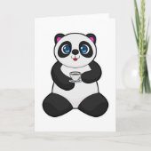 Panda mit Kaffee-Cup Karte (Vorderseite)