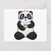 Panda mit Kaffee-Cup Postkarte (Vorderseite)
