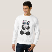 Panda mit Kaffee-Cup Sweatshirt (Vorne ganz)