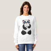 Panda mit Kaffee-Cup Sweatshirt (Vorne ganz)