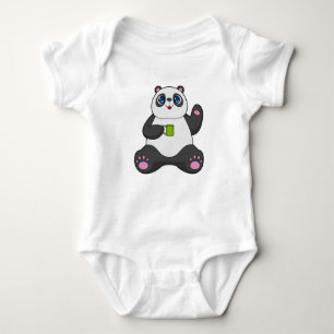 Panda mit Kaffee-Tasse Baby Strampler