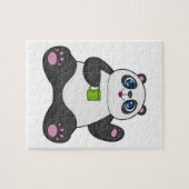Panda mit Kaffee-Tasse Puzzle (Horizontal)