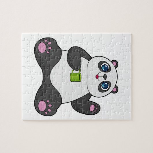 Panda mit Kaffee-Tasse Puzzle (Horizontal)