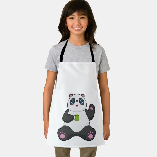 Panda mit Kaffee-Tasse Schürze (Insitu)