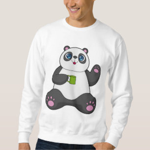 Panda mit Kaffee-Tasse Sweatshirt