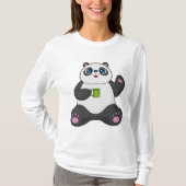 Panda mit Kaffee-Tasse T-Shirt (Vorderseite)