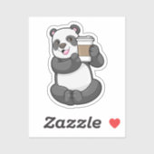 Panda mit Kaffee zum Mitnehmen Aufkleber (Blatt)