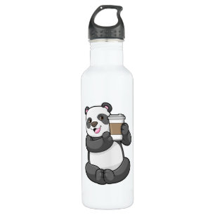 Panda mit Kaffee zum Mitnehmen Edelstahlflasche
