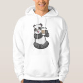 Panda mit Kaffee zum Mitnehmen Hoodie (Vorderseite)