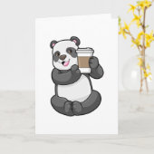Panda mit Kaffee zum Mitnehmen Karte (Gelbe Blume)