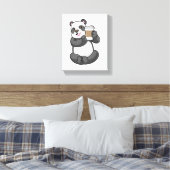 Panda mit Kaffee zum Mitnehmen Leinwanddruck (Insitu (Schlafzimmer))