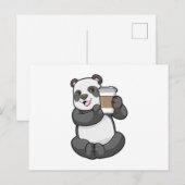 Panda mit Kaffee zum Mitnehmen Postkarte (Vorne/Hinten)