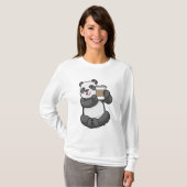 Panda mit Kaffee zum Mitnehmen T-Shirt (Vorne ganz)
