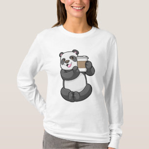 Panda mit Kaffee zum Mitnehmen T-Shirt