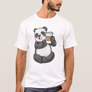 Panda mit Kaffee zum Mitnehmen T-Shirt