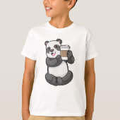 Panda mit Kaffee zum Mitnehmen T-Shirt (Vorderseite)