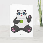 Panda mit Kaffeetasse Karte (Rückseite)
