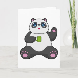 Panda mit Kaffeetasse Karte