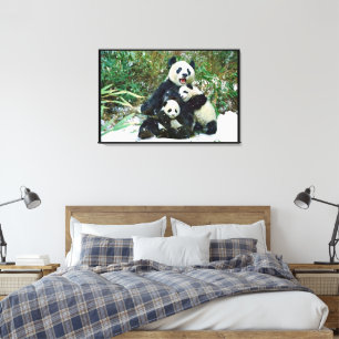 Panda mit Kneipen umwickelt Leinwanddruck