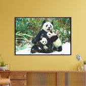 Panda mit Kneipen umwickelt Leinwanddruck (Insitu (Wohnzimmer))