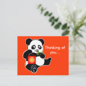 Panda mit Laterne Postkarte (Stehend Vorderseite)