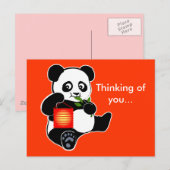 Panda mit Laterne Postkarte (Vorne/Hinten)