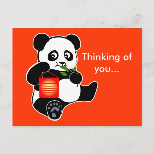 Panda mit Laterne Postkarte (Vorderseite)