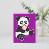 Panda mit Lollipop Postkarte (Stehend Vorderseite)