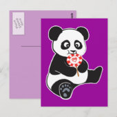 Panda mit Lollipop Postkarte (Vorne/Hinten)