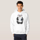 Panda mit Mobiltelefon Hoodie (Vorne ganz)