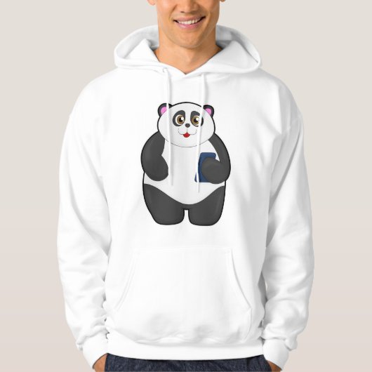 Panda mit Mobiltelefon Hoodie (Vorderseite)